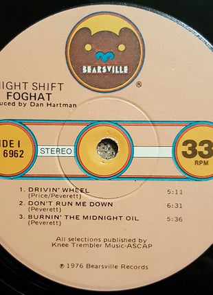 Foghat : Night Shift (LP, Album, Win)