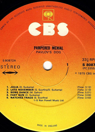 Pavlov's Dog : Pampered Menial (LP, Album)