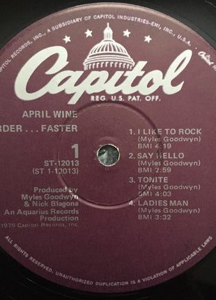 April Wine : Harder.....Faster (LP, Album, Win)