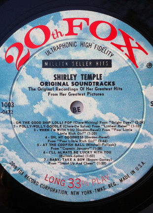 Shirley Temple : Shirley Temple Original Soundtracks (LP, Comp)