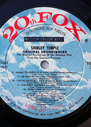 Shirley Temple : Shirley Temple Original Soundtracks (LP, Comp)
