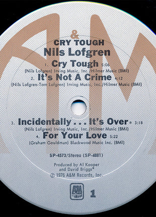Nils Lofgren : Cry Tough (LP, Album, Pit)