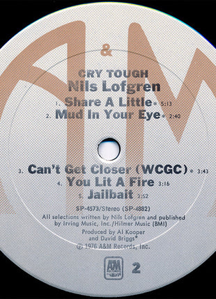 Nils Lofgren : Cry Tough (LP, Album, Pit)