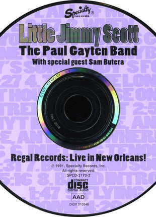 Jimmy Scott, The Paul Gayten Band With Special Guest Sam Butera : Regal Records: Live In New Orleans (CD, Album)