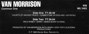 Van Morrison : Common One (Cass, Album)