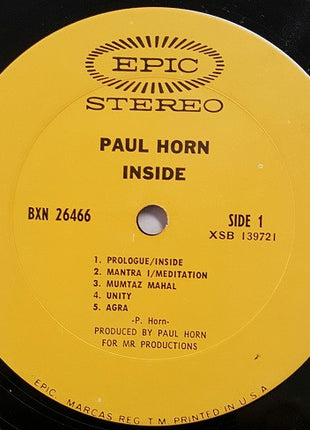 Paul Horn : Inside (LP, Album, Ter)