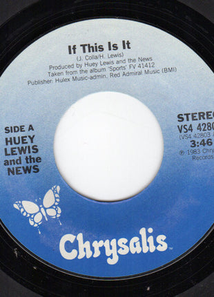 Huey Lewis & The News : If This Is It (7", Single, Styrene, Pit)