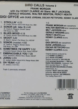Frank Morgan / Gigi Gryce : Bird Calls, Volume 2 (CD, Comp)