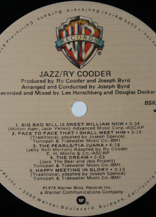 Ry Cooder : Jazz (LP, Album, Jac)