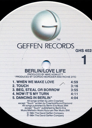 Berlin : Love Life (LP, Album, Win)