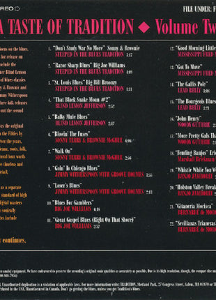 Various : A Taste Of Tradition Volume Two (CD, Comp, Promo)