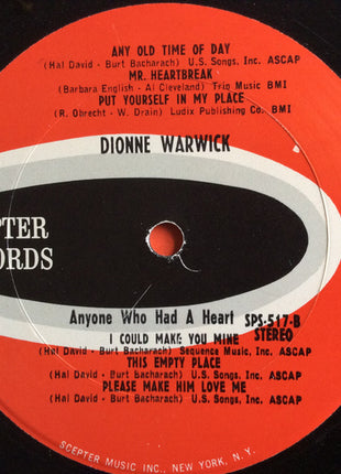 Dionne Warwick : Anyone Who Had A Heart (LP, Album)