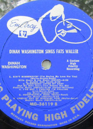 Dinah Washington : Dinah Washington Sings Fats Waller (LP, Album, Mono)