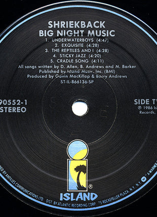 Shriekback : Big Night Music (LP, Album, SP )