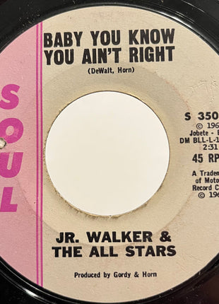 Jr. Walker & The All Stars* : Cleo's Mood / Baby You Know You Ain't Right (7", Single, Styrene, Mon)