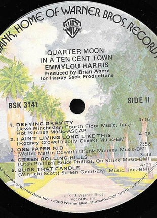 Emmylou Harris : Quarter Moon In A Ten Cent Town (LP, Album, Jac)