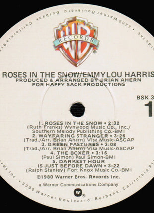 Emmylou Harris : Roses In The Snow (LP, Album, Win)