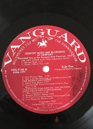 Various : Country Music And Bluegrass At Newport (LP, Mono)