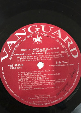 Various : Country Music And Bluegrass At Newport (LP, Mono)