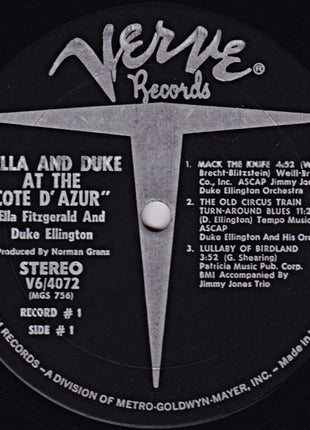 Ella Fitzgerald / Duke Ellington : Ella & Duke At The Côte D'Azur (2xLP, Album, Tex)
