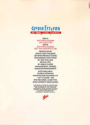 Gloria Estefan And Miami Sound Machine* : Rhythm Is Gonna Get You (12", Single)
