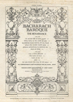 The Renaissance (6) : Bacharach Baroque (LP)