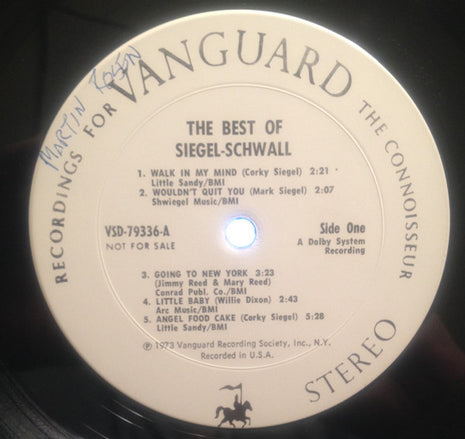 The Siegel-Schwall Band : The Best Of Siegel-Schwall (LP, Comp, Promo, W/Lbl)