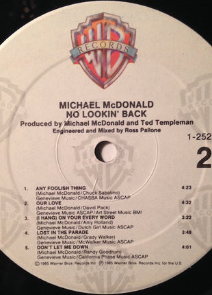 Michael McDonald : No Lookin' Back (LP, Album, Spe)