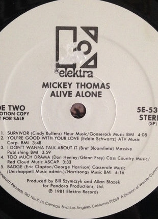 Mickey Thomas : Alive Alone (LP, Album, Promo, Spe)