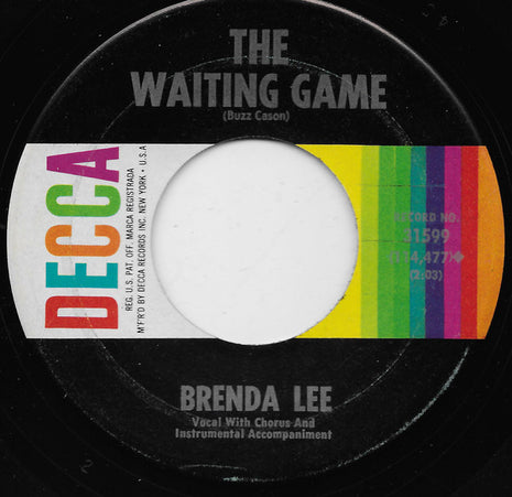 Brenda Lee : The Waiting Game (7", Single, Pin)