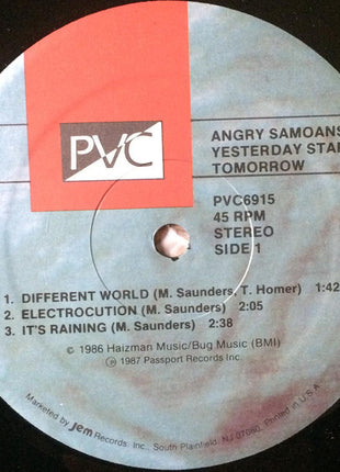 Angry Samoans : Yesterday Started Tomorrow (12")