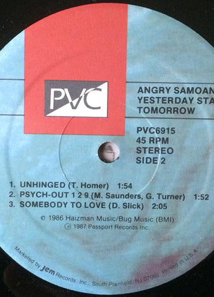 Angry Samoans : Yesterday Started Tomorrow (12")