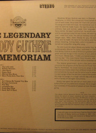 Woody Guthrie : In Memoriam (LP, Comp)