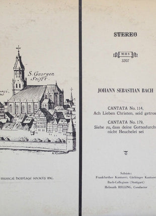 Johann Sebastian Bach - Frankfurter Kantorei, Gächinger Kantorei Stuttgart, Bachcollegium Stuttgart, Helmuth Rilling : Cantata No. 114, Ach Lieben Christen, Seid Getrost / Cantata No. 179, Siehe Zu, Dass Deine Gottesfurcht Nicht Heuchelei Sei (LP, RE)