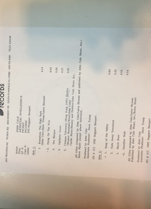 John Cale : Artificial Intelligence (LP, Album, TP)