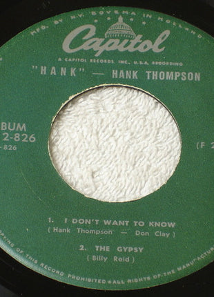 Hank Thompson and His Brazos Valley Boys : Hank! (Part 2) (7", EP)