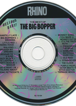 Big Bopper : Hellooo Baby! The Best Of The Big Bopper 1954 - 1959 (CD, Comp, RE, RP)