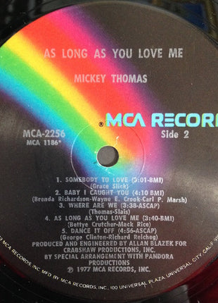 Mickey Thomas : As Long As You Love Me (LP, Album, Glo)