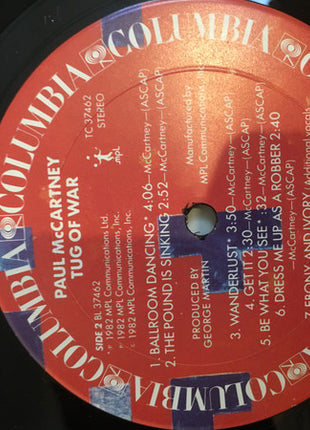 Paul McCartney : Tug Of War (LP, Album, RE, Car)