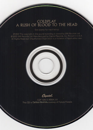 Coldplay : A Rush Of Blood To The Head (CD, Album, RE, Cin)