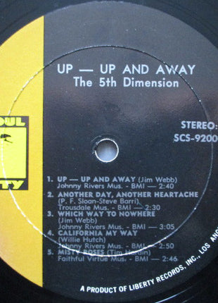 The Fifth Dimension : Up, Up And Away (LP, Album, All)