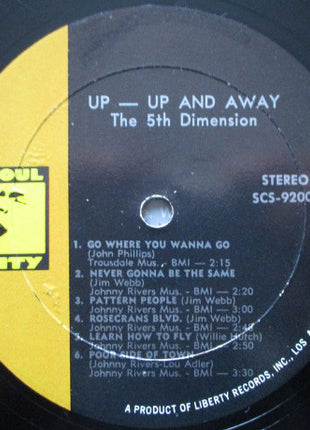 The Fifth Dimension : Up, Up And Away (LP, Album, All)