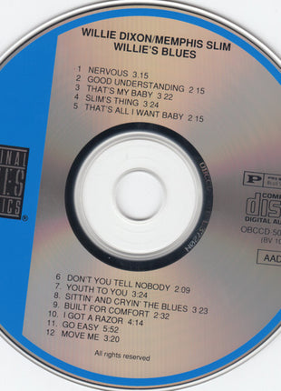 Willie Dixon / Memphis Slim : Willie's Blues (CD, Album, RE, RM)