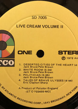 Cream (2) : Live Cream Volume II (LP, Album, Mon)