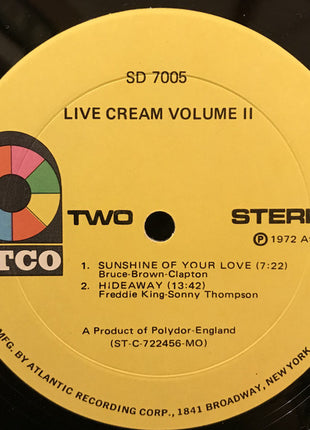 Cream (2) : Live Cream Volume II (LP, Album, Mon)