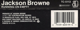Jackson Browne : Running On Empty (Cass, Album, RE)