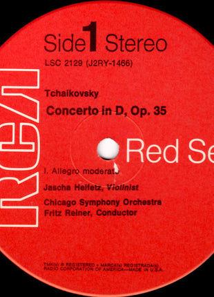 Tschaikowsky* - Heifetz*, Reiner*, Chicago Symphony* : Violin Concerto (LP, Album, RP)