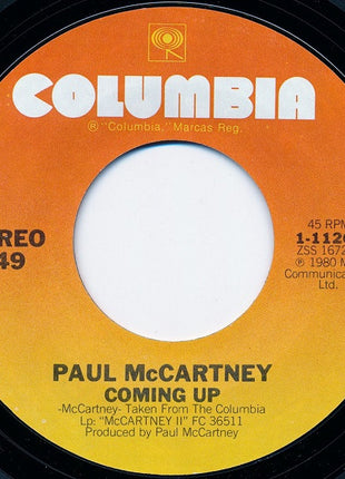 Paul McCartney : Coming Up (7", Styrene, Pit)