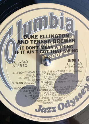 Duke Ellington & Teresa Brewer : It Don't Mean A Thing If It Ain't Got That Swing (LP, Album, RE, RM)