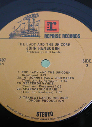 John Renbourn : The Lady And The Unicorn (LP, Album, Ter)